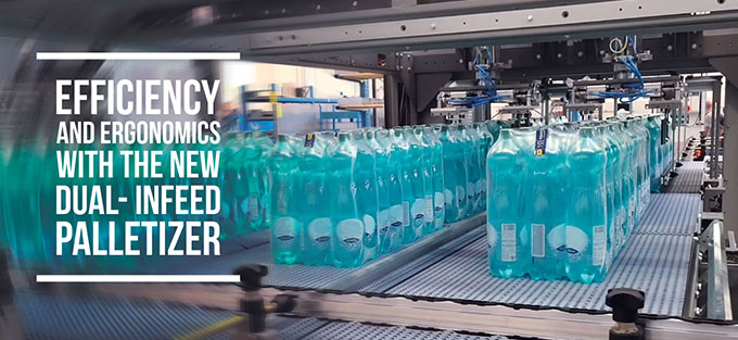 Efficiency and ergonomics with the new SMI dual-infeed palletizer